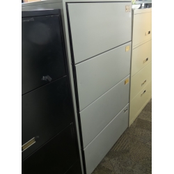 Grey 4 Drawer Lateral File Cabinet, Locking SND
